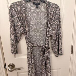 Rene Rofe Gray and Pink Patterned Women's Robe